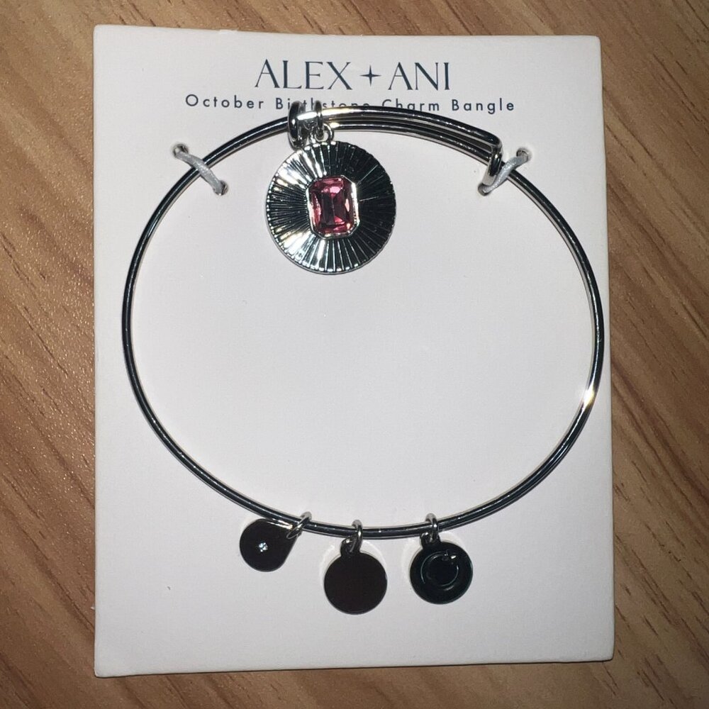 Alex and Ani Bracelet: Silver (Birthstone: October)